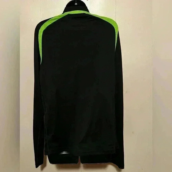 New Balance 1/4 Zip Black And Lime Green Running Pullover Unisex Sz M Track - Picture 4 of 4